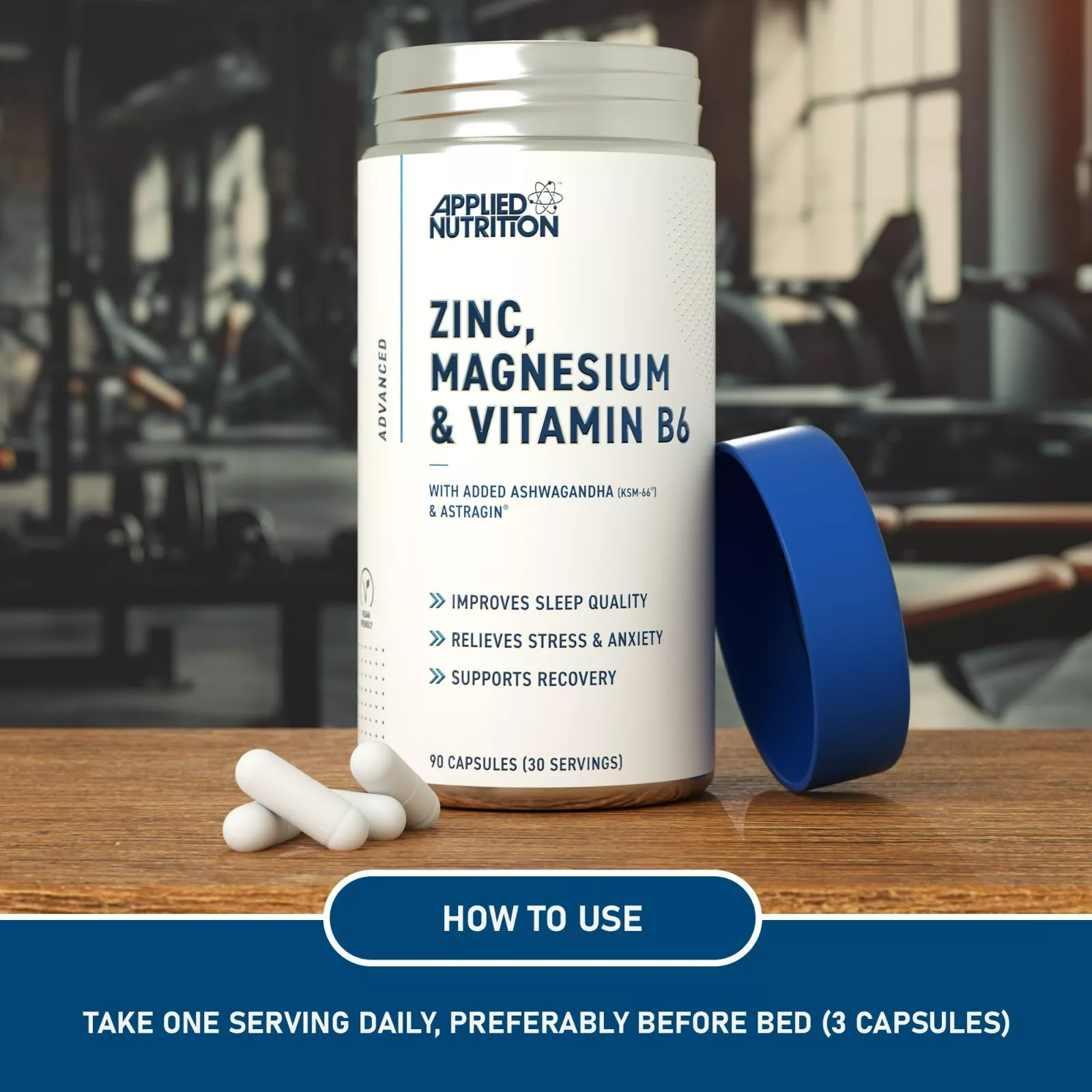 Zinc, Magnesium & Vitamin B6 Capsules With Ashwagandha (ZMA)