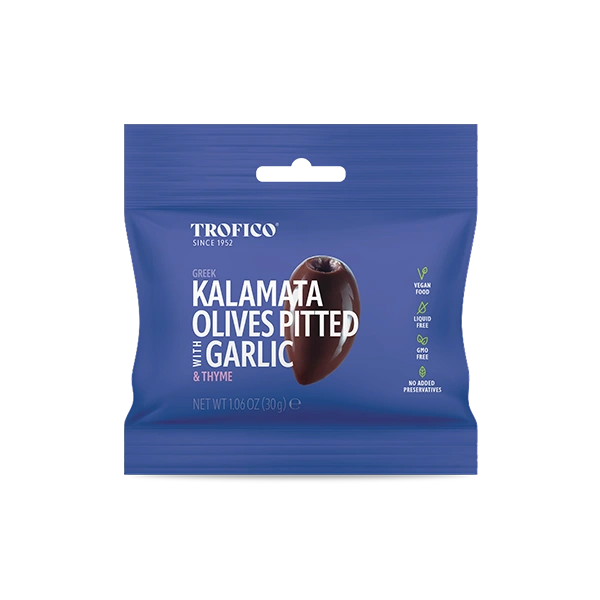 KALAMATA OLIVES PITTED WITH GARLIC & THYME